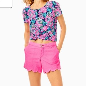 Lilly pulitzer NWT BUTTERCUP Scallop hem shorts Aura Pink sz 4